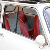 14A9773 Right side, upper door moulding in chrome to suit Mini Mk1-2 models with sliding windows.