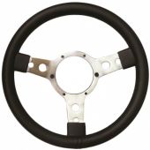 Sport Steering Wheel - 13" - Black Leather - Semi Dished