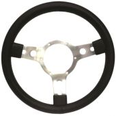 Sport Steering Wheel - 14" - Black Vinyl with Red Stitching