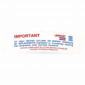 Unipart Products Sticker 