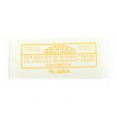 Cooper Air Filter Sticker - Yellow 