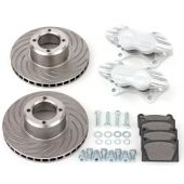 Silver Cooper 7.9" Vented 4 pot Alloy Caliper Brake Conversion Kit 