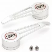 Cooper Alloy Billet Angle Design Door Opener - Silver Pair