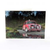 Greetings card featuring Paddy Hopkirk's Mini 