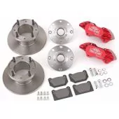 Paddy Hopkirk 12" to 10" 4 pot Alloy Caliper Brake Conversion Road Kit - Red