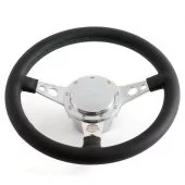 Paddy Hopkirk Classic Mini Black Steering Wheel - With Horn - Green Stitching