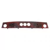 Burr Walnut 3 Rover Clock Centre Dashboard - Chrome Rings 