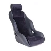 Mini Classic RSR & Headrest - Black Soft Grain Vinyl outers/Black Corduroy centres Black Soft Grain Vinyl Piping