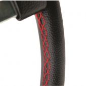 Spring Alex 320BCRS Black Steering Wheel Red Stitching - 320mm