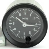 SMICA1100-01B Smiths Classic 12 hour analogue clock, 52mm gauge with black face and black bezel.