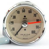 SMIRVC1004-02CB Smiths Classic 10000RPM Rev Counter with 80mm magnolia face and chrome bezel.