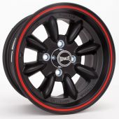 6 x 13 Ultralite Mini Wheel - Black with Red Pin Stripe