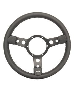 Classic Mini steering wheel 320mm - Black Leather & Black Spokes by Mountney