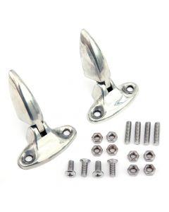 BMB500010 Pair of Genuine Mini boot lid hinges, finished in bare metal perfect for painting. (HMP441031)