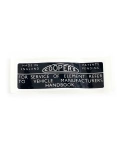 Cooper Air Filter Sticker - Blue 