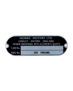 Morris Chassis/Engine Plate 