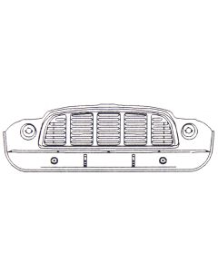 MCR31.18.00.00 Front panel with with integral grill for Mini Van and Mini Pick-up models Mk1 '60-'64