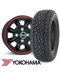 5" x 12" black/red pinstripe Ultralite alloy wheel and Falken ZE912 tyre package