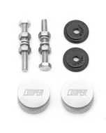 Classic Mini Cooper Knurled & Engraved Grille Buttons - Silver