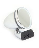 Adjustable Chrome Bullet Mirror - Flat Lens - Rover Door Mount Fitting - LH 