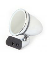 Adjustable Chrome Bullet Mirror - Flat Lens - Rover Door Mount Fitting - RH 