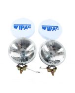 S6007 Chrome Wipac Spotlamps with Protective Covers. Perfect for Classic Minis.
