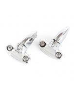 SPD0002 A pair of Chrome plated Mini boot lid hinges.