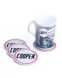 Cooper mug on Cooper coasters