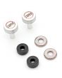 Classic Mini Cooper Knurled & Badged Mini Rocker Cover Buttons - Silver