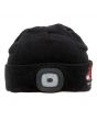 Bright LED lights on beanie