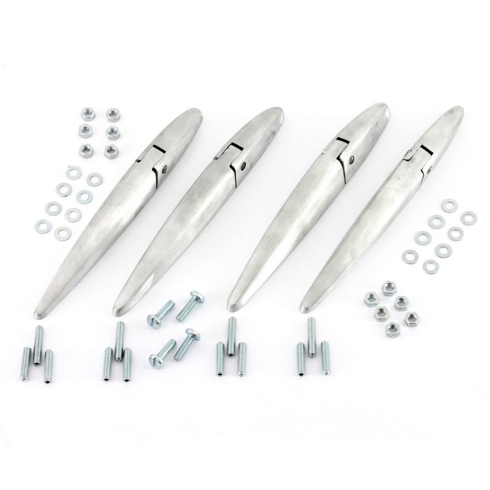 14A6819 External door hinge kit, set 4 for both doors complete with suds and nuts for Mini Mk1, Mk2, Van, Pick-up and Estate models