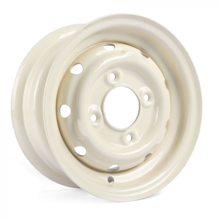 Cooper S Steel Wheel in Old English White - 4.5" x 10" 