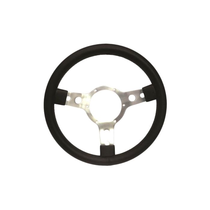 Sport Steering Wheel - 14" - Black Vinyl with Red Stitching