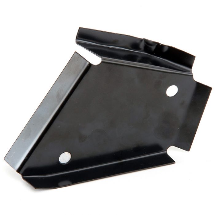 ALA5532 RH stiffening bracket fits in the boot to strengthen the rear seat belt lower mounting area on Mini Saloon models.