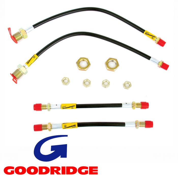 Goodridge black front and rear brake hose set for Classic Mini