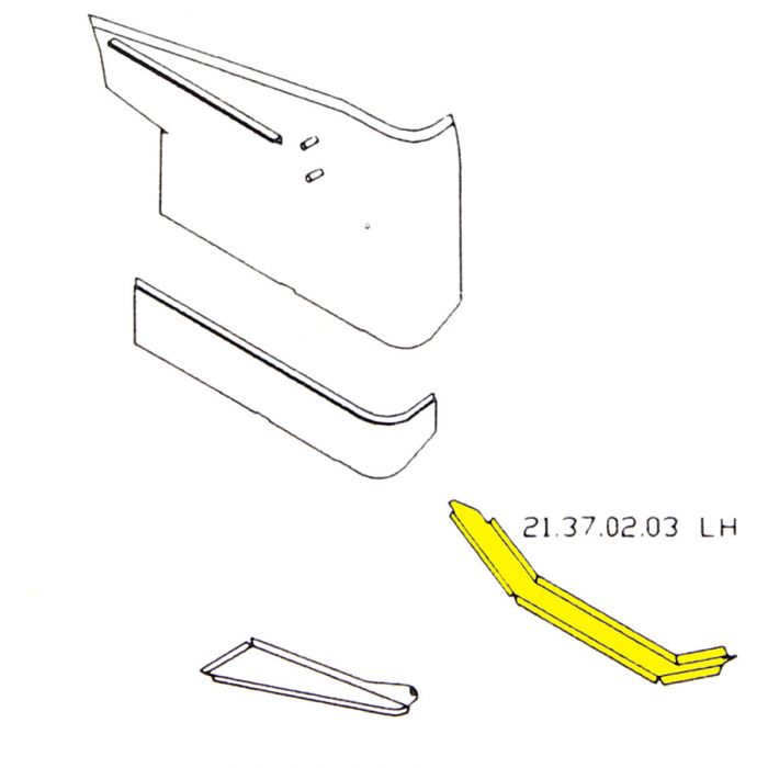 MCR21.37.02.03 LH Companion Box Closing Plate Mini Traveller/Estate