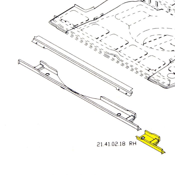 MCR21.41.02.18 RH End Repair - Subframe Crossmember - Mini Traveller LH