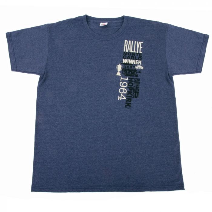 Paddy Hopkirk Monte Carlo Celebration T Shirt in Heather Navy