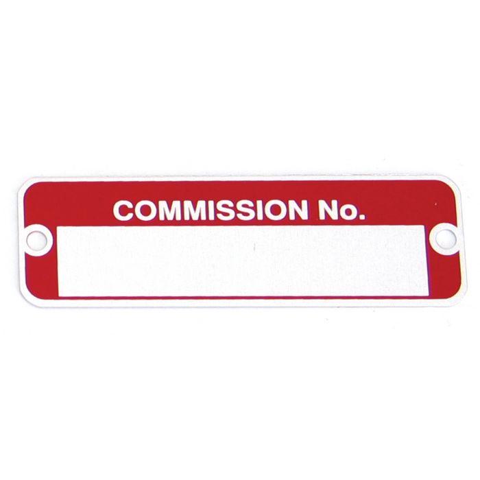 Commission No. Engine Plate 
