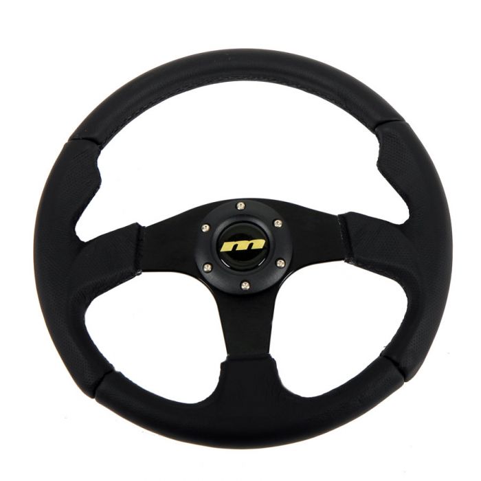 MONM34M311B Mini Mountney M Range Leather Steering Wheel - 340mm Black Spokes 