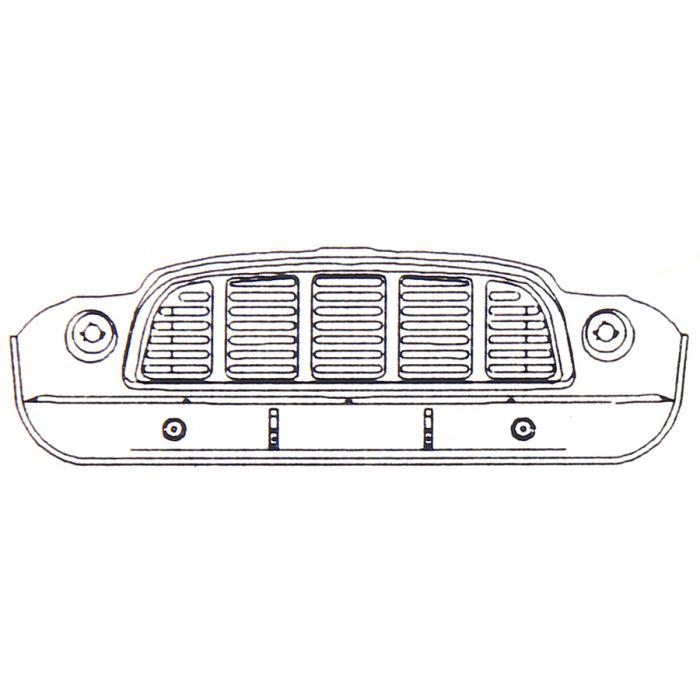 MCR31.18.00.00 Front panel with with integral grill for Mini Van and Mini Pick-up models Mk1 '60-'64