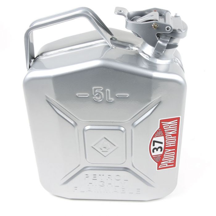 PH37.080 Steel Jerry fuel can from the Paddy Hopkirk Mini range finished in silver