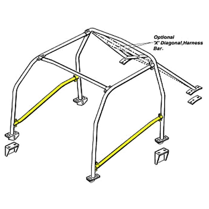 SAFRB00A1 Door Bar diagram for Mini 6 point roll cage
