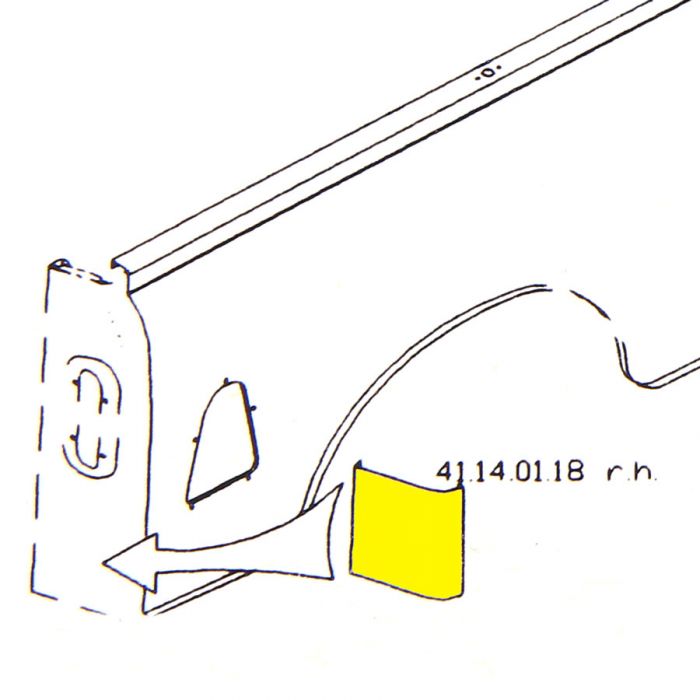 MCR41.14.01.18 RH Rear Corner Repair below Tail Lamp - Mini Pick-up LH