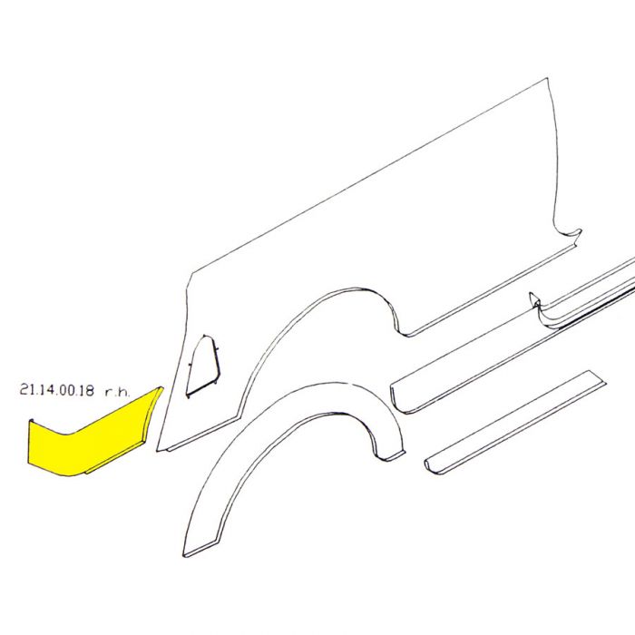 MCR21.14.00.18 RH Rear Lower Corner Repair Mini Van/Traveller