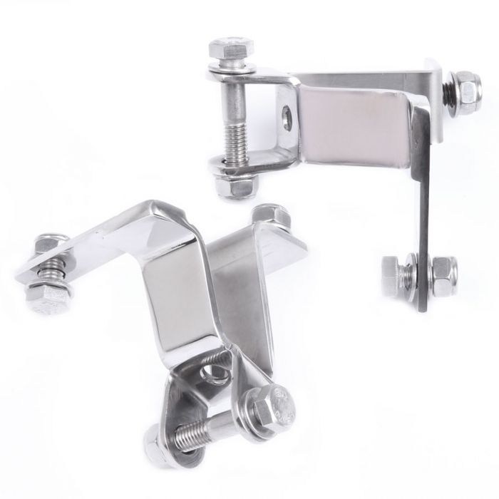 Pair of stainless steel Mini Cooper lamp brackets 