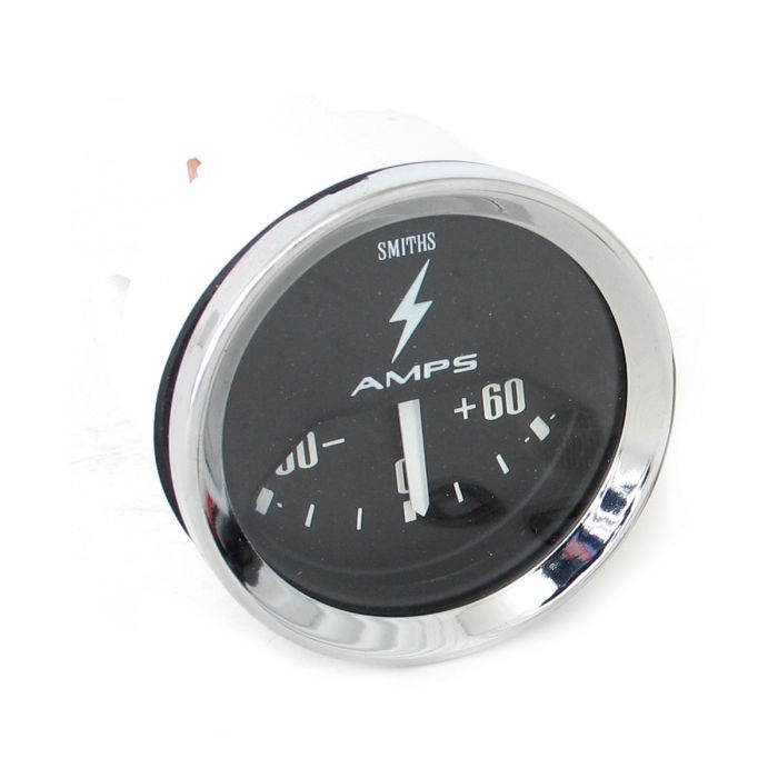 Smiths Ammeter 60/60 Gauge - Black face with chrome bezel