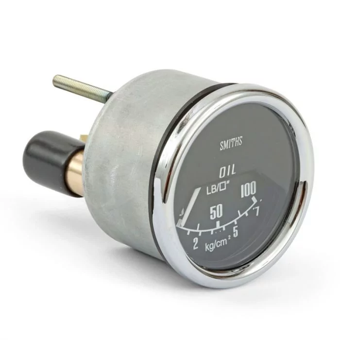 Oil Pressure Gauge by Smiths  - Mechanical - Black with Chrome ring