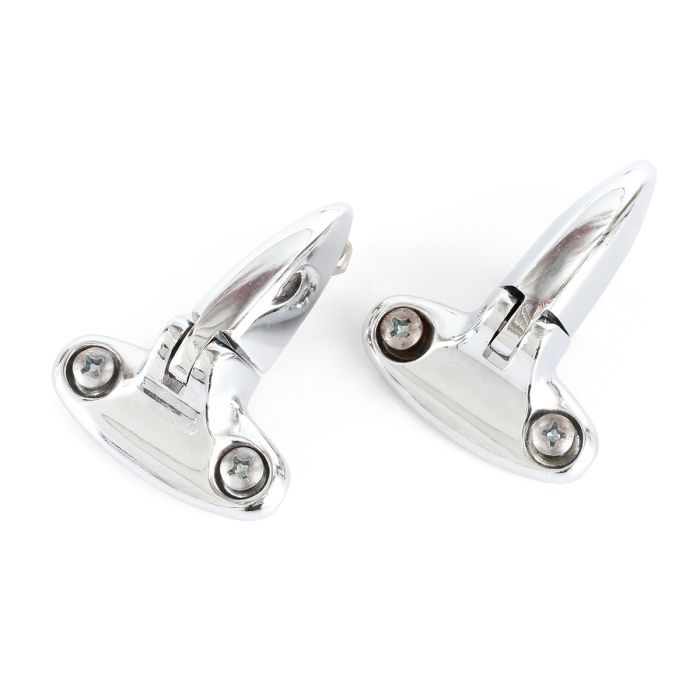 SPD0002 A pair of Chrome plated Mini boot lid hinges.