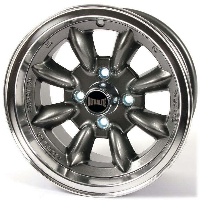 SPDML3GM Mini Ultralite 7'' x 13'' Alloy Wheel - Gunmetal with Polished Rim 